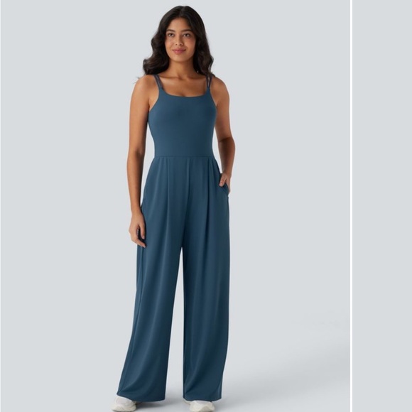 NWT Halara SoftlyZero Airy Double Straps Cool Touch Jumpsuit-Easy Peezy Edition - Picture 1 of 13